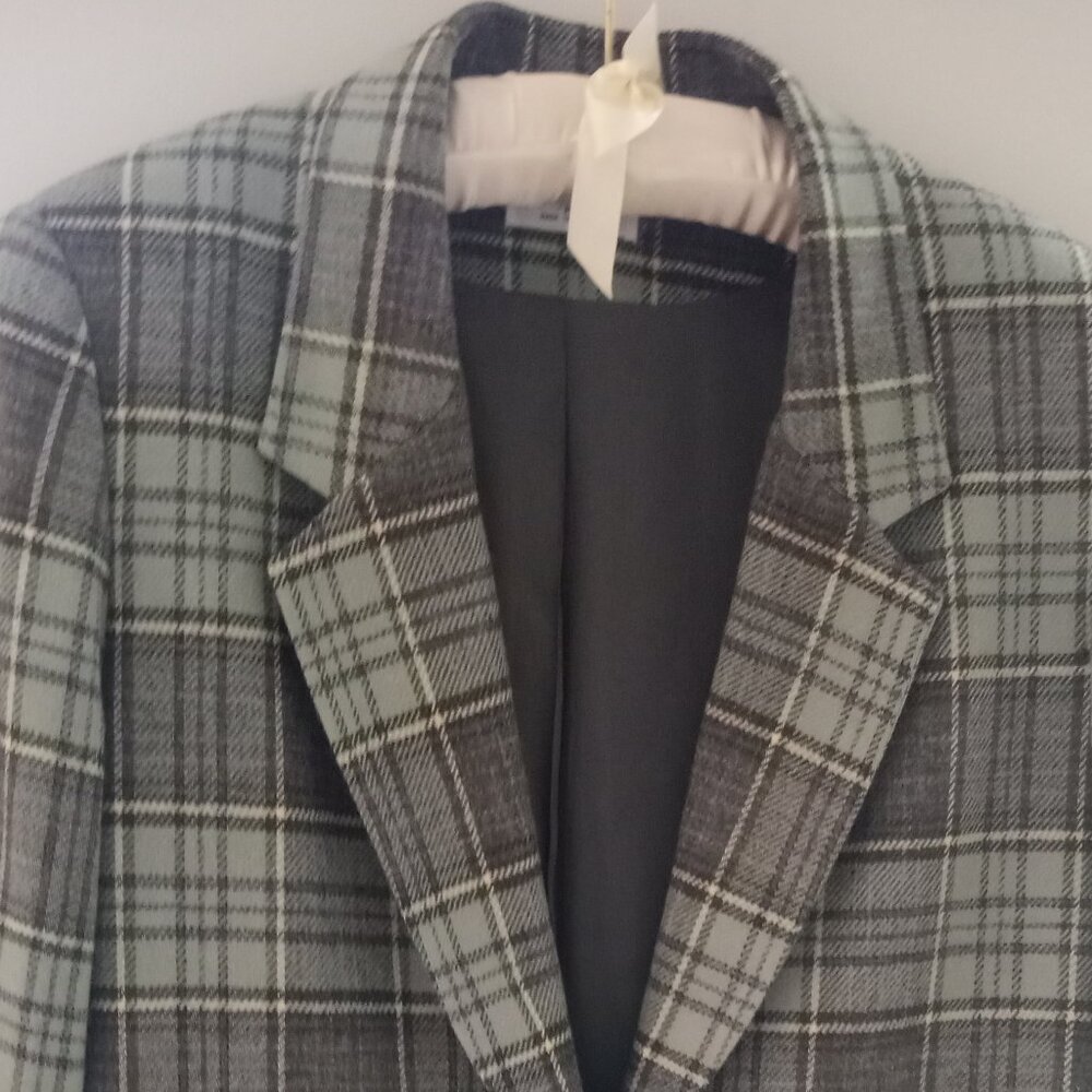 'Alfred Dunner' Plaid Jacket Size 16 Wool blend EUC